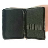 Estojo 6 peças couro - Preto