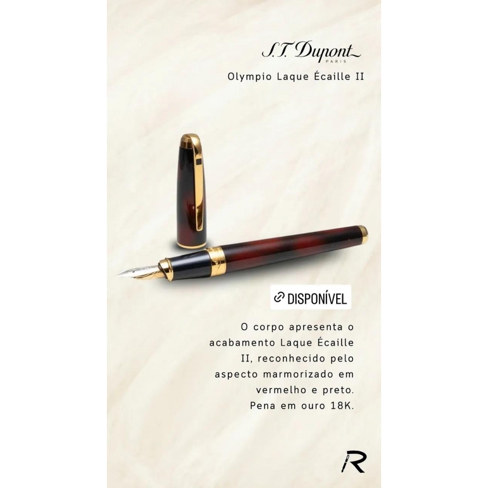 S.T. Dupont Olympio Laque Ecaile II Caneta Tinteiro