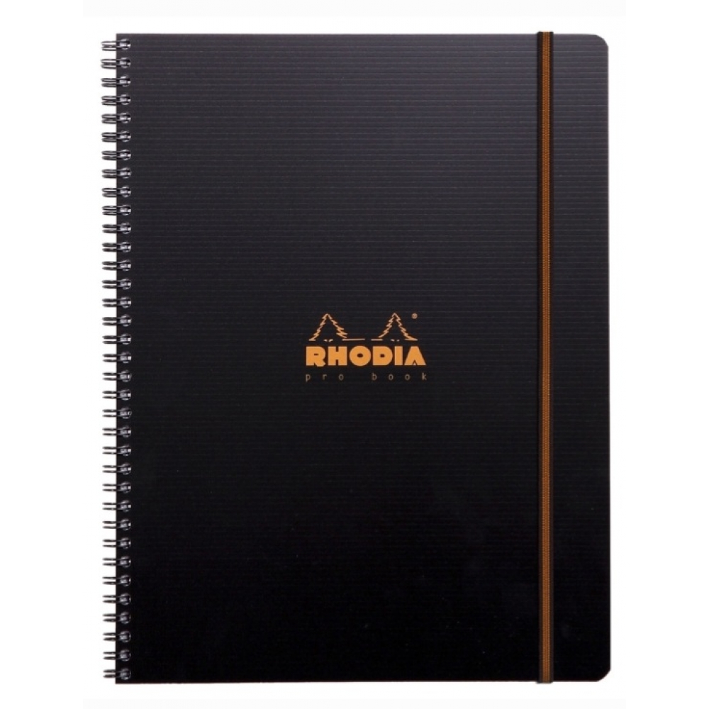 Caderno Rhodia Pro Book com Espiral Capa Preta A4+ 19930C - Quadriculado