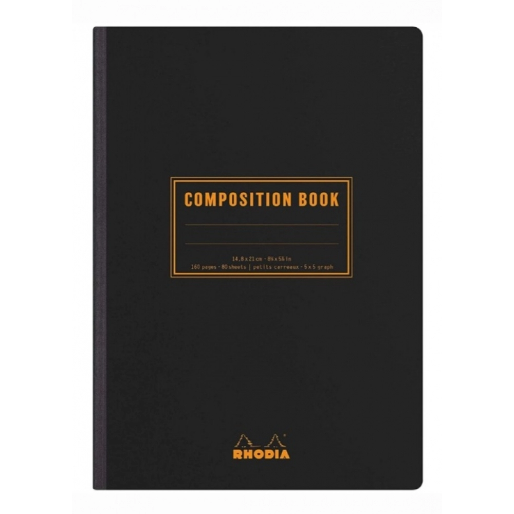 Composition Book Rhodia A5 119209C Preto - Quadriculado