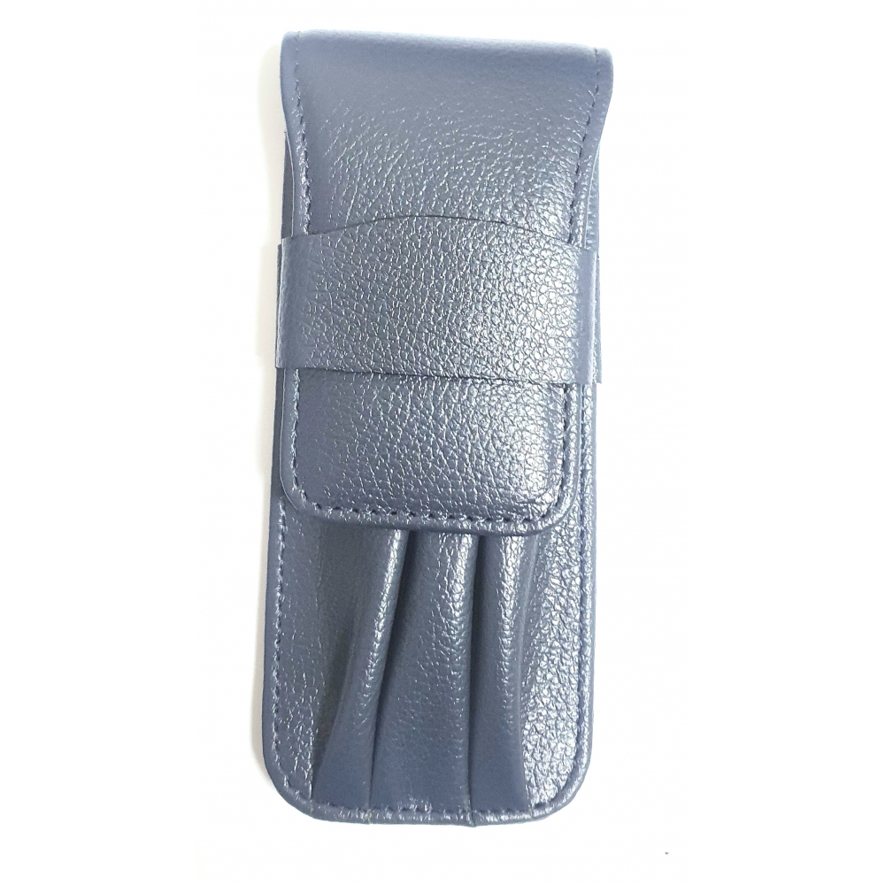 Estojo 3 peças couro - azul