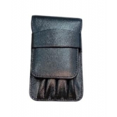 Estojo 3 peças couro - Preto