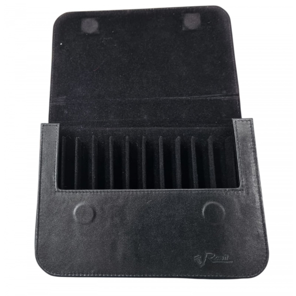 Estojo de 12 peças em couro de pelica Ravil - Preto