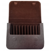 Estojo de 12 peças em couro de pelica Ravil - Café (Marrom)