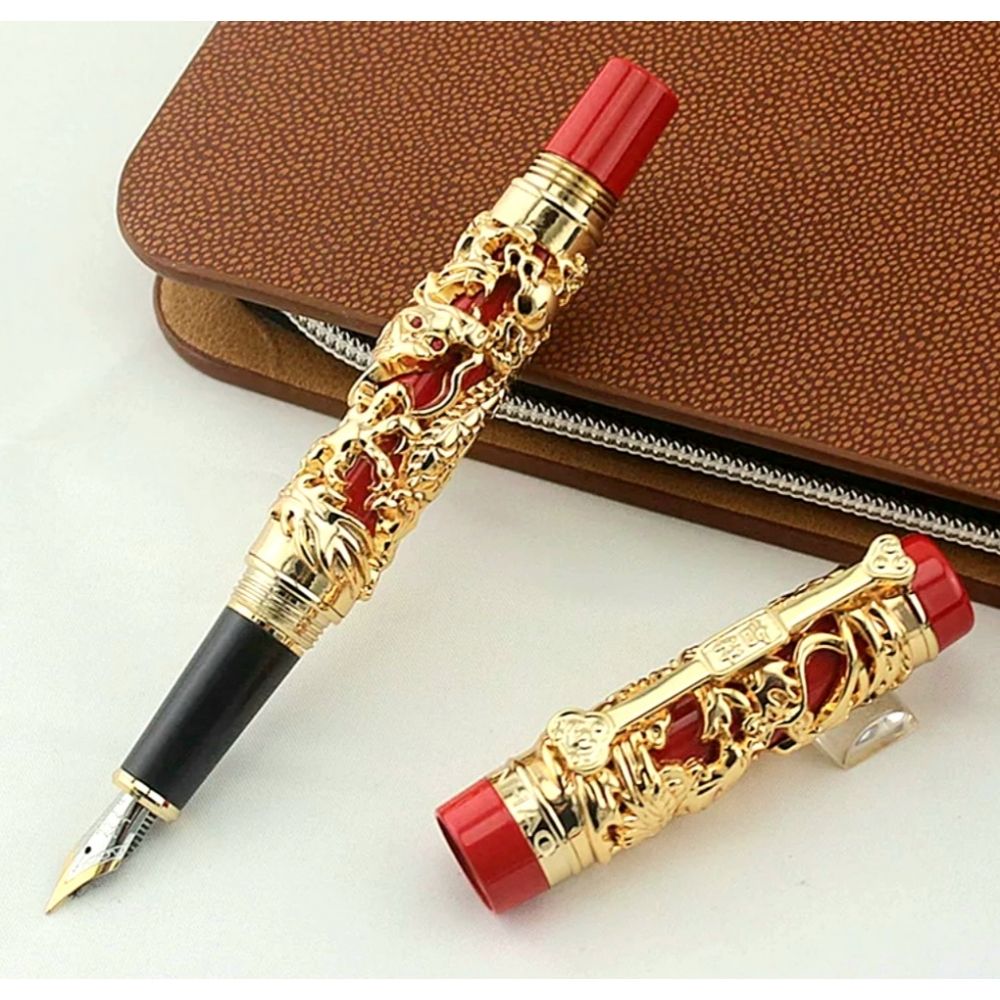 Jinhao Dragon - vermelho Ouro