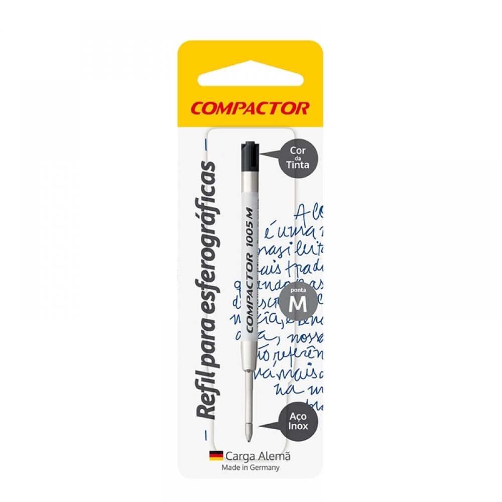 Carga esferográfica Compactor 1005M - Preto