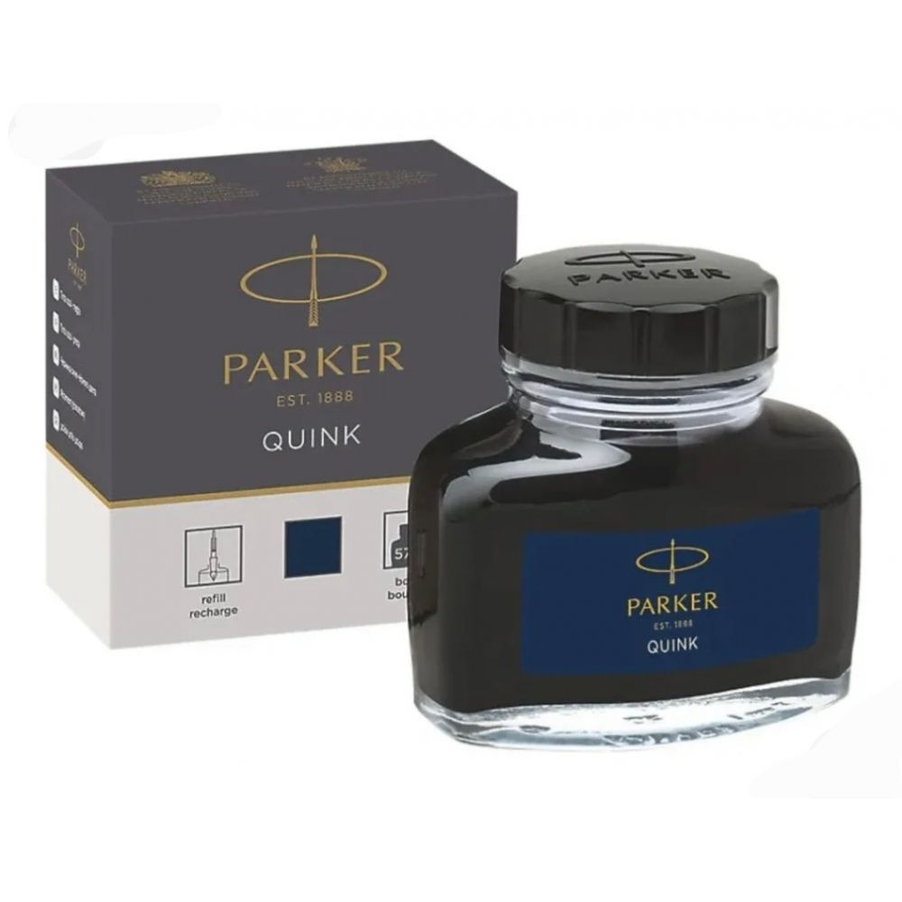 Vidro de Tinta Parker Quink - Azul Negro