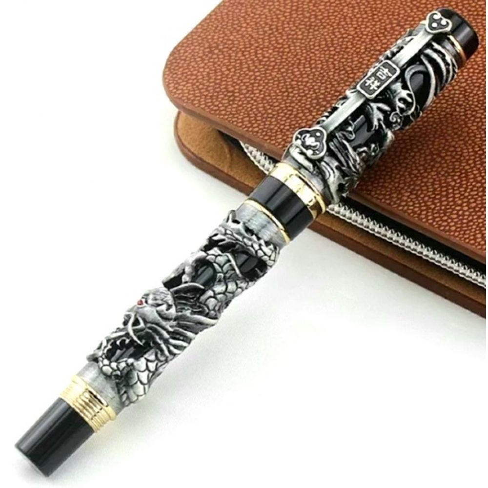 Jinhao Dragon - preta prata envelhecida
